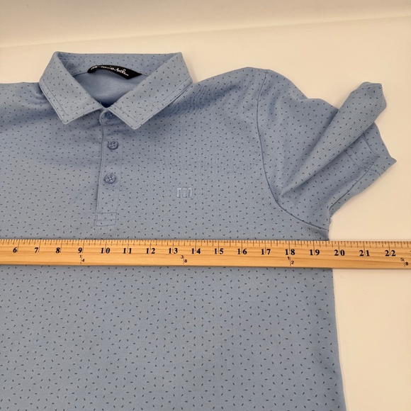 Travis Mathew Polo Shirt Men Medium Blue Short Sleeve Golf Preppy Sprinkles - Picture 7 of 9